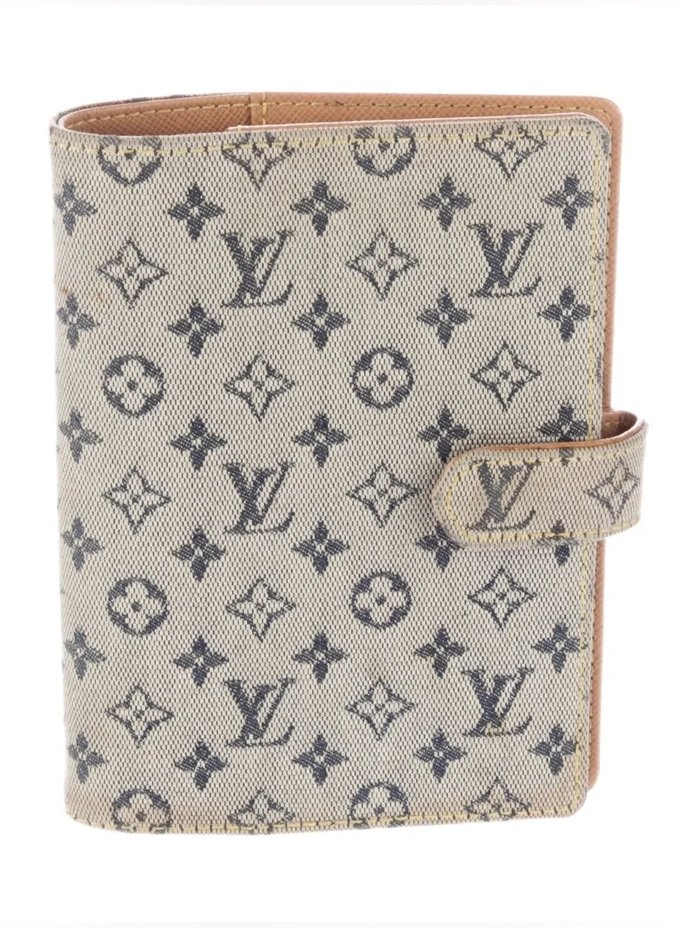 LOUIS VUITTON PM Agenda Cover Mini Lin Canvas Blue Denim